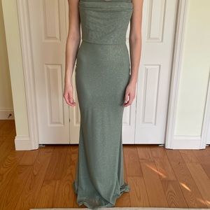 Light green sparkly prom dress
